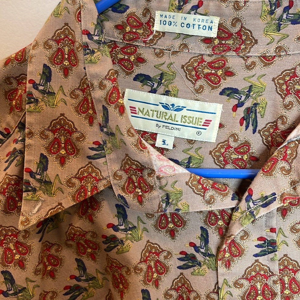 Vintage Duck Print Button Down Size L - image 2